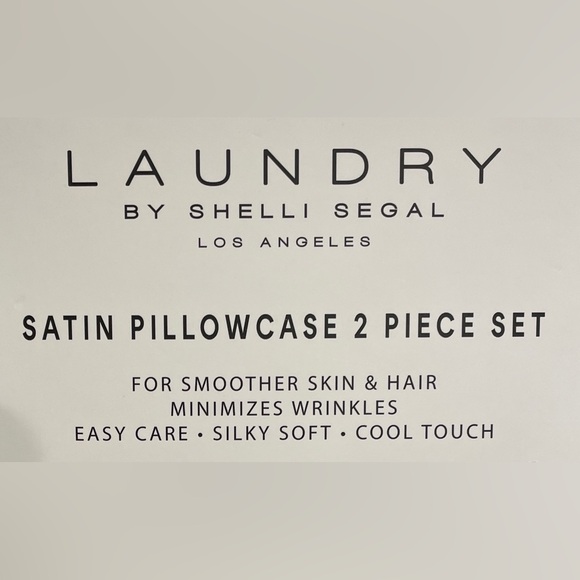 SATIN Pillowcases LAUNDRY by Shelli Segal Luxury IVORY Satin Pillowcase Set NIB - Picture 7 of 8